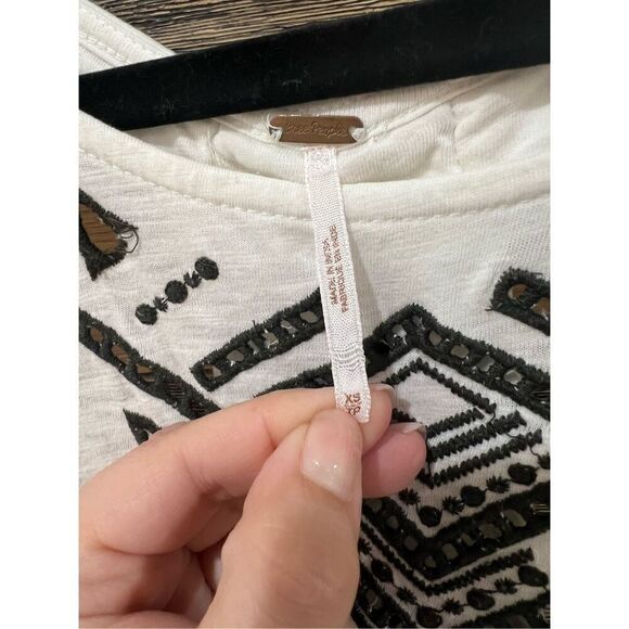 FREE People TOOSALOOSA SLUB MEADOW DRESS embroidered SIZE XS - Picture 4 of 5